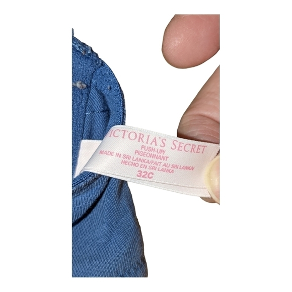 Victoria's Secret Blue Push-up Perfect Coverage Bra 32C GUC - Picture 3 of 3